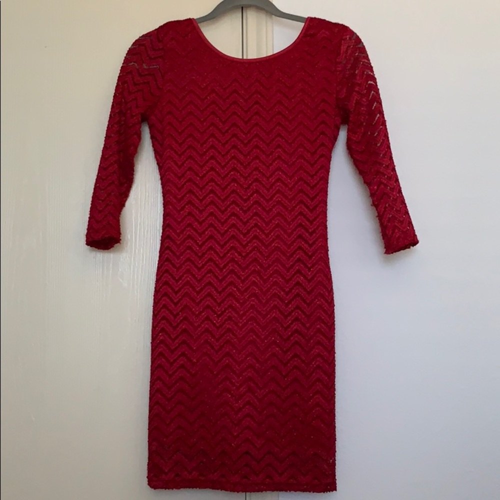 Red tight party dress